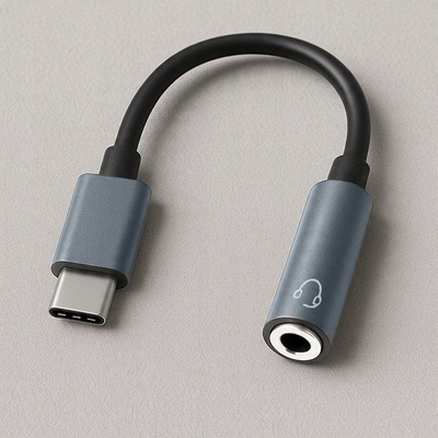 Adapter audio Qoltec 51786, USB C në 3.5mm, 10cm, i zi