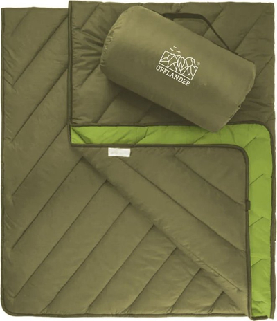 Batanije kampinguese Offlander Waterproof Blanket Throw, 200 x 140 cm, rezistente ndaj ujit, jeshile e errët