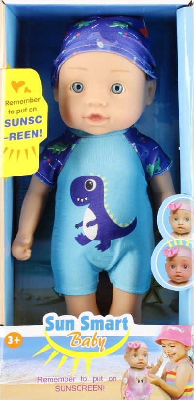 Kukull bebe Mega Creative Sun Smart Baby, 30cm, që ndërron ngjyrë, blu