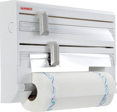 Dispenser kuzhine Leifheit Parat 25703, për letër e fletë alumini, plastik, i bardhë