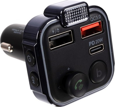 Transmetues Bluetooth për makinë XtrobB QC3.0, PD 20W, i zi