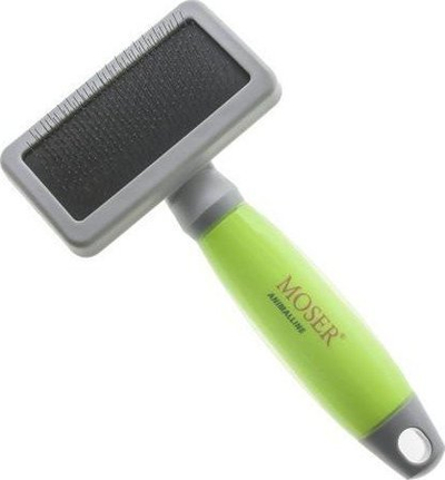 Furçë për qime qeni Moser Slicker Brush, 18.5 x 9 cm, jeshile