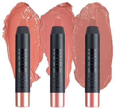 Set balsami për buzë dhe faqe Nudestix Nude Natural Lips, 3 copë, mini, nude natyrale