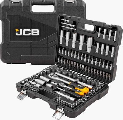 Set çelsash dhe kokash JCB 108EL, 108 pjesë, çelik krom vanadium, në kuti plastike