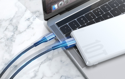 Kabllo USB Lention USB A me USB C, 6A, 1m, e zezë