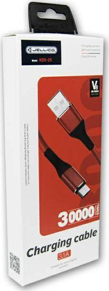 Kabllo karikimi Jellico KDS-25, Micro USB, 3.1A, 1.2m, e kuqe