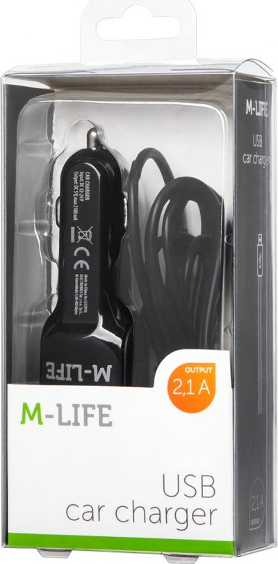 Karikues makine M-Life LEC-ML0993, 1x USB-A, 2.1A, i zi