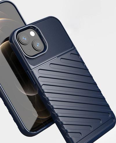 Këllëf telefoni Hurtel Thunder Case për iPhone 13 Mini, i butë, blu