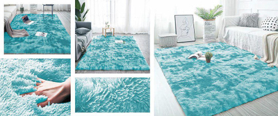 Tapet Strado Ombre Shaggy, 80x150 cm, push i lartë, blu ombre
