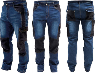 Pantallona pune Dedra Jeans LD, xhins 280g/m2, me plot xhepa, blu e errët