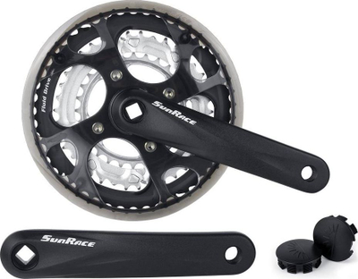 Set pedalesh biçiklete Sunrace FCM300, 48 38 28T, krah 170 mm, i zi