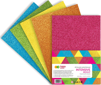 Fletë shkumëzimi me shkëlqim Happy Color INTENSIVE, 20x30 cm, set 5 fletë, shumëngjyrëshe