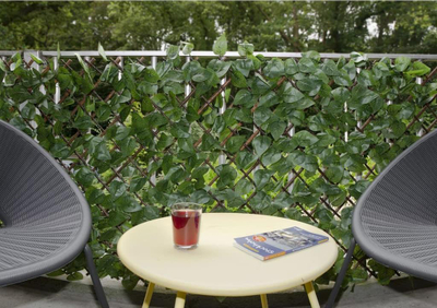 Декоративен панел за градина Nature Garden Trellis, дрво од врба, вештачки лисја, темно зелена