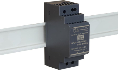 Furnizues energjie Mean Well HDR-30-12, 12V DC, 30W, gri