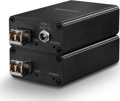 Ekstender USB 3.0 Lindy 350m Fibre Optic, 5Gbps, fibër optike LC duplex, i zi