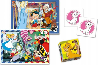 Set lojrash edukative Clementoni Edukit Disney, puzzle edhe memo, për kalamaj 3+