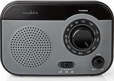 Radio portabël Nedis RDFM1340GY, AM FM, gri me zi