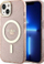 Mbrojtëse telefoni Guess Glitter për iPhone 14, MagSafe, rozë me shkëlqim