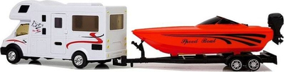 Set lodër LEAN Sport Camper 7536, anije motorike me fërkim, 1:48, e kuqe
