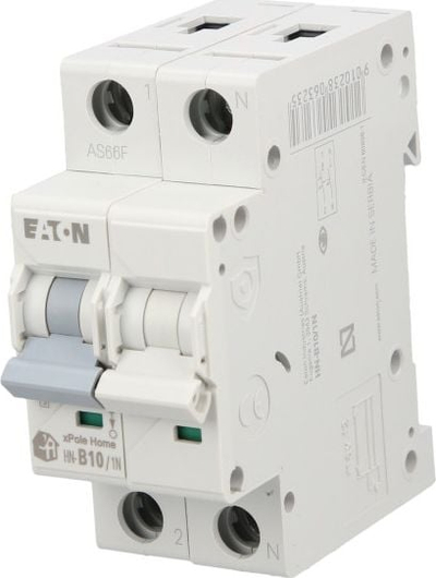 Siguresë automatike Eaton xPole Home HN-B10/1N, 1P+N, 10A, 6kA, AC