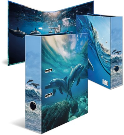 Dosje arkivuese HERMA Motif Folder Favorite Animals Dolphin, A4, shpinë 70mm, blu