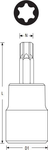 Fole biti Stanley Torx, 1/4 ", T7