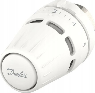 Kokë termostatike Danfoss Regus, lidhje M30x1.5, për radiator, e bardhë