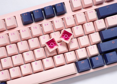 Tastierë gaming Ducky One 3 Fuji, mekanike Cherry MX Black, layout US, rozë e blu