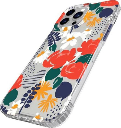 Këllëf telefoni Tech21 Evo Art Floral Rose për iPhone 13 Pro, MagSafe, me xham mbrojtës, rozë