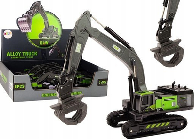 Lojë lodër ekskavator Leantoys Crawler, shkallë 1:55, i zi jeshil