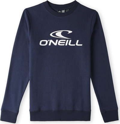 Bluzë sportive për kalamaj O'Neill Logo Crew Jr, me mëngë të gjata, jakë rreth, blu navy