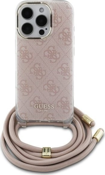 Mbështjellëse Guess GUHCP16XHC4SEP për iPhone 16 Pro Max 6.9", me varëse crossbody, rozë