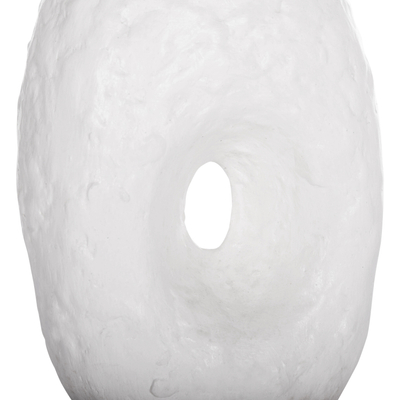 Vazo dekorative HomeMarkt Namentis, terrakotë, 26.5x16x36.5cm, e bardhë