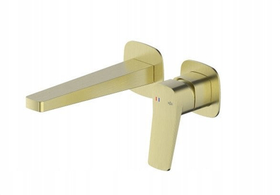 Rubinet lavamani i fshehur Kfa Malaga, montim në mur, ngjyrë brushed gold PVD