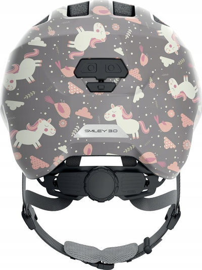 Helmet biçiklete për kalamaj Abus Smiley 3.0 Horse Kids, madhësia S, gri me figura kali