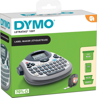 Printer etiketash DYMO LetraTag LT 100T 2174594, tastierë AZERTY, ekran, gri