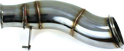 Downpipe TurboWorks për BMW F22 F30 F32 N55, pa katalizator, çelik inox, ngjyrë argjendi