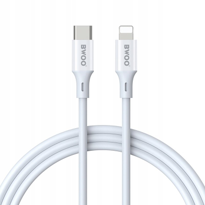 Kabllo USB Bwoo BO-X382CL, USB-C në Lightning, 27W, 2m, e bardhë