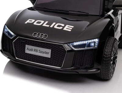 Makina elektrike për fëmijë Audi R8 Police, me pilot EVA, MP3, blu