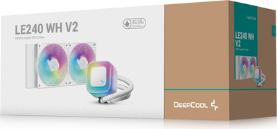 Ftohës likuid AIO DeepCool LE240 V2, 240mm, 2x 12cm, i bardhë