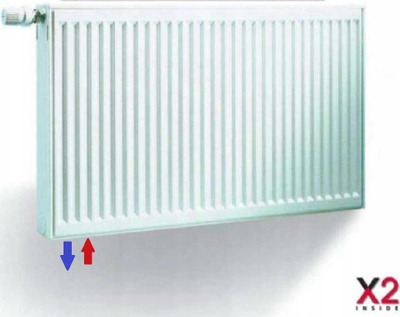 Radiator me valvul Kermi therm-x2 Profil-V, tip 12, 600x1300 mm, i bardhë