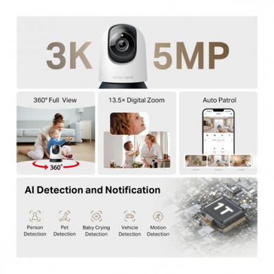 Kamerë sigurie Mercusys MC230, 3K, WiFi, e bardhë