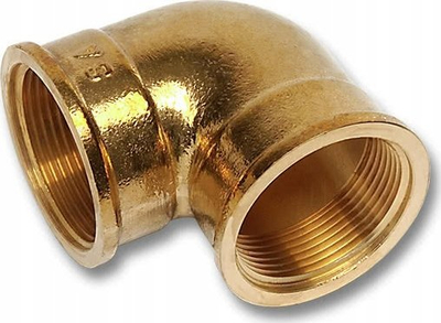 Këndare bronzi Sanha 1/2", filetë mrena, 15x15, ngjyrë flori