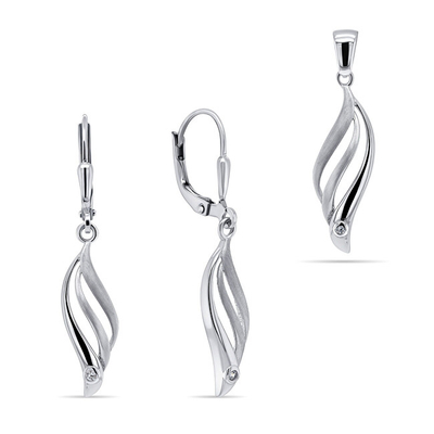 Сет обетки + привезок Brilio Silver SET202W