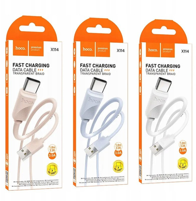 Kabllo USB Hoco X114 USB A në USB C, 18W, 1m, blu