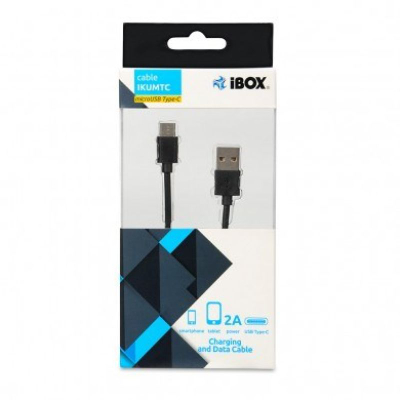 Kabllo USB IBOX IKUMTC, USB A në USB C, 1m, 2A, i zi