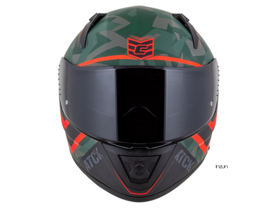 Kaska moto CASSIDA Aero ATCK 2026, integral, ECE 22.06, kamuflazh jeshile e zezë gri portokalli