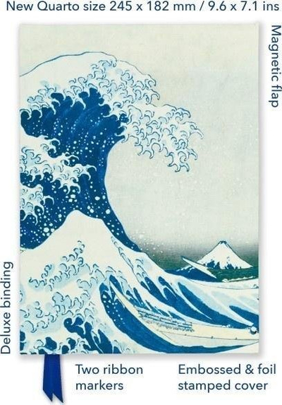 Fletore Katsushika Hokusai Great Wave, Quarto 245x182mm, faqe të vijuara, shumëngjyrëshe