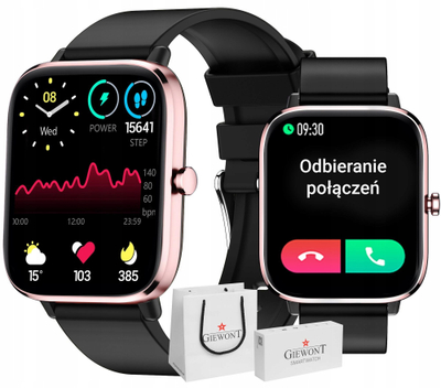 Ora inteligjente Giewont GW230-3, ekran touch, monitorim aktiviteti, rozë gold e zezë