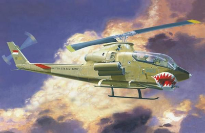 Model plastik helikopter MisterCraft AH-1G Vietnam War, shkallë 1:72, për montim, jeshil